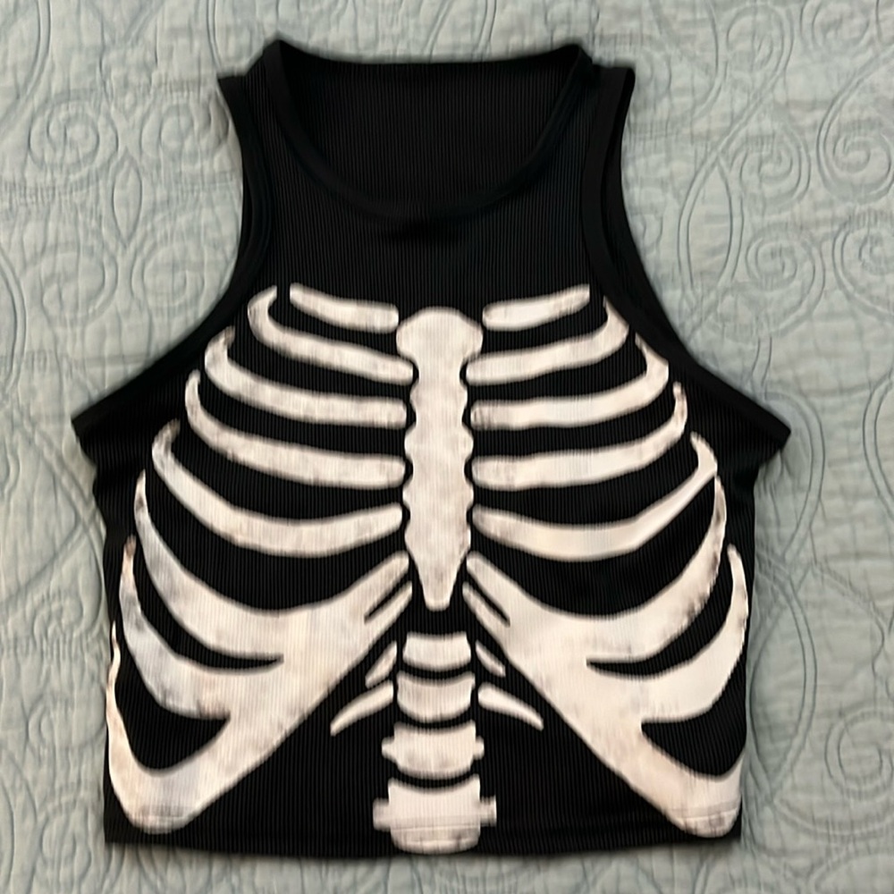 Dark Grey Skeleton Tank Top